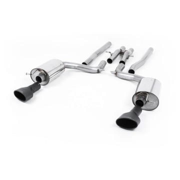Audi RS6 C6 - Non-Resonated (Louder) Cat-Back Exhaust System with Ceramic-coated Black Satin Dual-Oval Trims