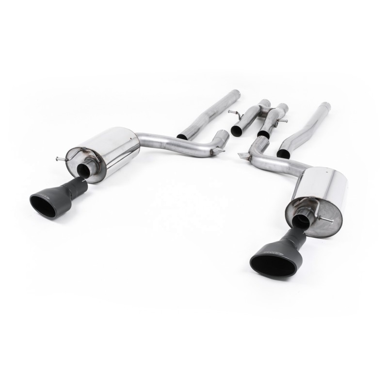 Audi RS6 C6 - Non-Resonated (Louder) Cat-Back Exhaust System with Ceramic-coated Black Satin Dual-Oval Trims