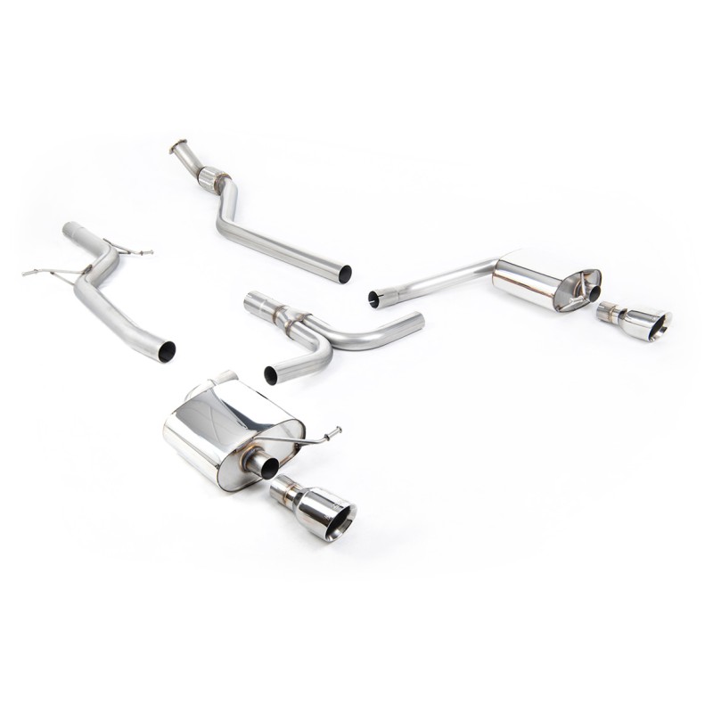 Audi A4 2.0 B8 S line (Manual) - Non-Resonated (Louder) Cat-Back Exhaust System with Duel Outlet GT100 Trims