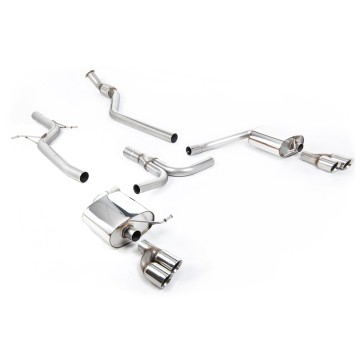 Audi A4 2.0 B8 S line (Manual) - Non-Resonated (Louder) Cat-Back Exhaust System with Quad-outlet GT80 Trims