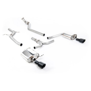 Audi A4 2.0 B8 S line (Manual) - Non-Resonated (Louder) Cat-Back Exhaust System with Dual-outlet Cerakote Black Trims