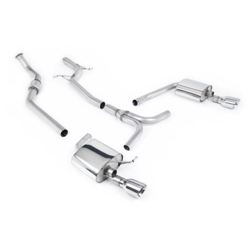 Audi A4 2.0 B8 S line (Tiptronic) - Non-Resonated (Louder) Cat-Back Exhaust System with Dual-outlet GT100 Trims