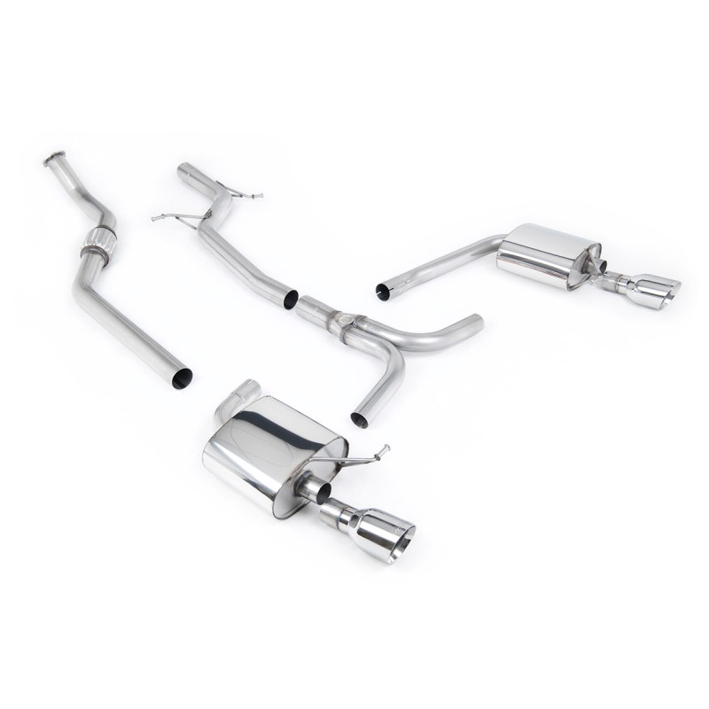 Audi A4 2.0 B8 S line (Tiptronic) - Non-Resonated (Louder) Cat-Back Exhaust System with Dual-outlet GT100 Trims