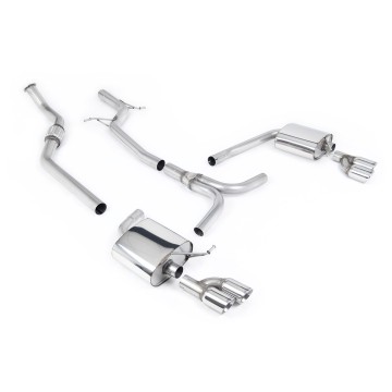 Audi A4 2.0 B8 S line (Tiptronic) - Non-Resonated (Louder) Cat-Back Exhaust System with Quad-outlet GT80 Trims