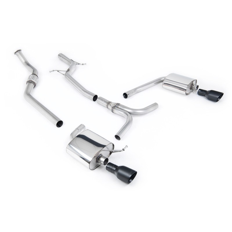 Audi A4 2.0 B8 S line (Tiptronic) - Non-Resonated (Louder) Cat-Back Exhaust System with Dual-outlet GT100 Trims