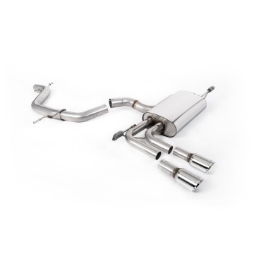 Audi A3 2.0T FSI - Non-Resonated (Louder) Cat-Back Exhaust System with GT-80 Polished Trims