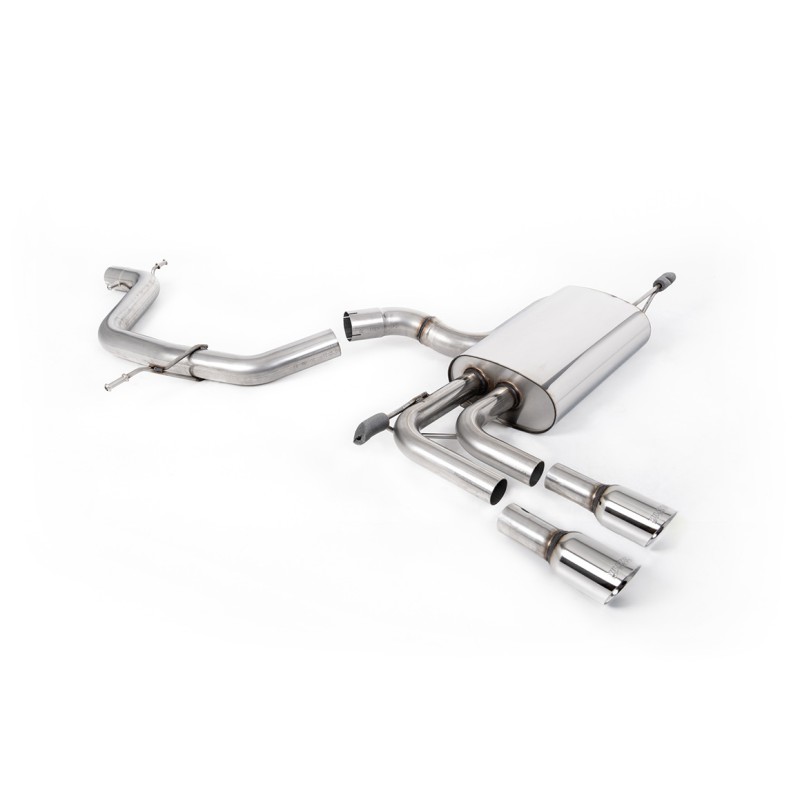 Audi A3 2.0T FSI - Non-Resonated (Louder) Cat-Back Exhaust System with GT-80 Polished Trims
