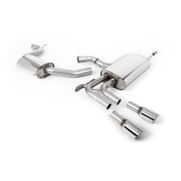 Audi A3 2.0T FSI - Resonated (Quieter) Cat-Back Exhaust System with GT-80 Polished Trims