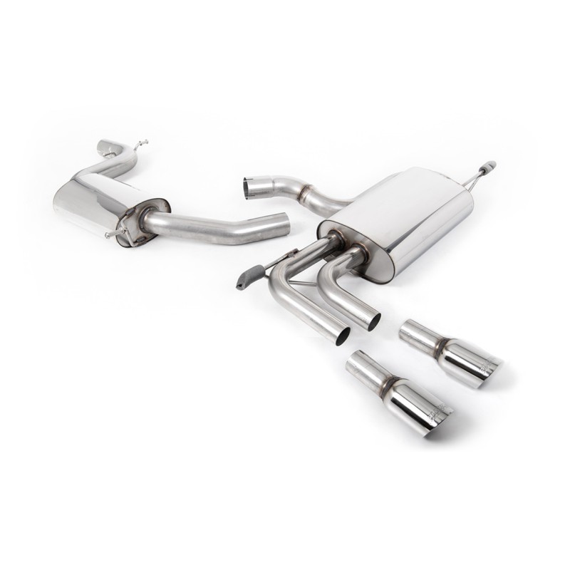 Audi A3 2.0T FSI - Resonated (Quieter) Cat-Back Exhaust System with GT-80 Polished Trims
