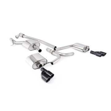 Audi A5 2.0 TFSI - Cat-Back Exhaust System with Cerakote Black Quad Outlet Trims