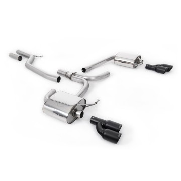 Audi A4 3.0 TDI B8/Audi A5 (Multitronic) - Cat-Back Exhaust System with Cerakote Black Quad Outlet Trims (requires S-Line Valance)