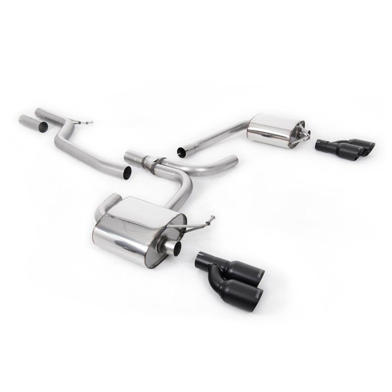 Audi A4 3.0 TDI B8/Audi A5 (Multitronic) - Cat-Back Exhaust System with Cerakote Black Quad Outlet Trims (requires S-Line Valance)