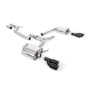Audi A4 2.0 TDI B8/A5 S-line - Cat-Back Exhaust System with Cerakote Black Quad Outlet Trims