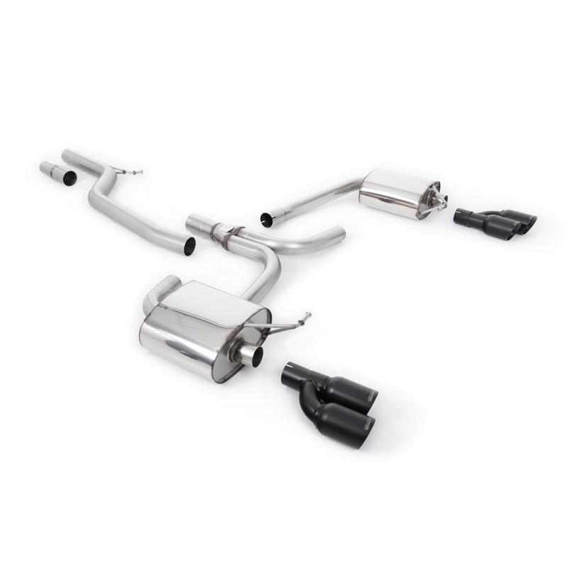 Audi A4 2.0 TDI B8/A5 S-line - Cat-Back Exhaust System with Cerakote Black Quad Outlet Trims