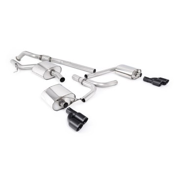 Audi A4 2.0 B8 (Tiptronic)/Audi A5 (Multitronic) S line - Cat-Back Exhaust System with Cerakote Black Quad-outlet Trims