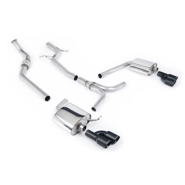 Audi A4 2.0 B8 S line (Tiptronic) - Non-Resonated (Louder) Cat-Back Exhaust System with Quad-outlet Cerakote Black Trims