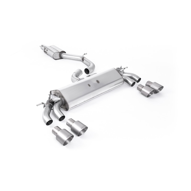 Audi S3 8V.2 - Resonated (Quieter) GPF/OPF-Back Exhaust System with Quad Round Titanium Trims