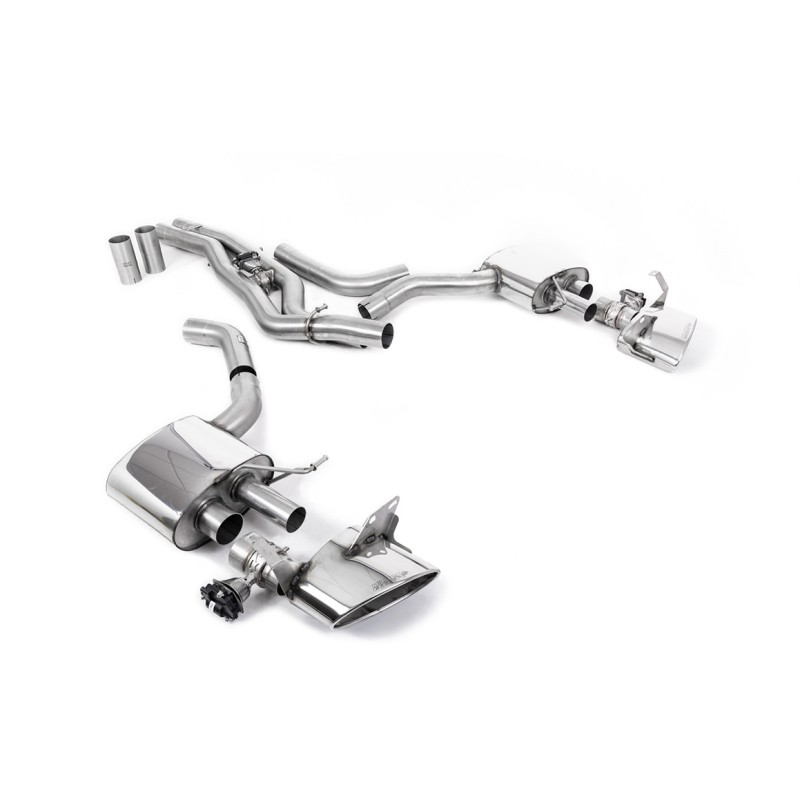 Audi RS6/RS7 C8 - Front Silencer Back System (Twin 80mm) with Polished Oval Trims