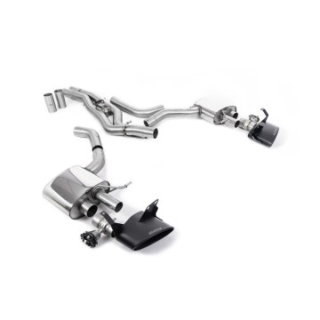 Audi RS6/RS7 C8 - Front Silencer Back System (Twin 80mm) with Cerakote Black Oval Trims