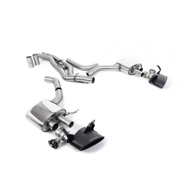 Audi RS6/RS7 C8 - Front Silencer Back System (Twin 80mm) with Cerakote Black Oval Trims