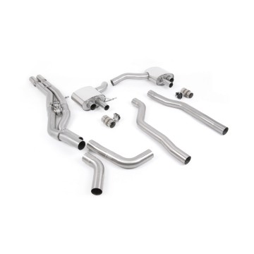 Audi RS6/RS7 C8 - Non Resonated Cat Back System (Twin 80mm) with Cerakote Black Oval Trims - Louder - (OE Requires Cutting)