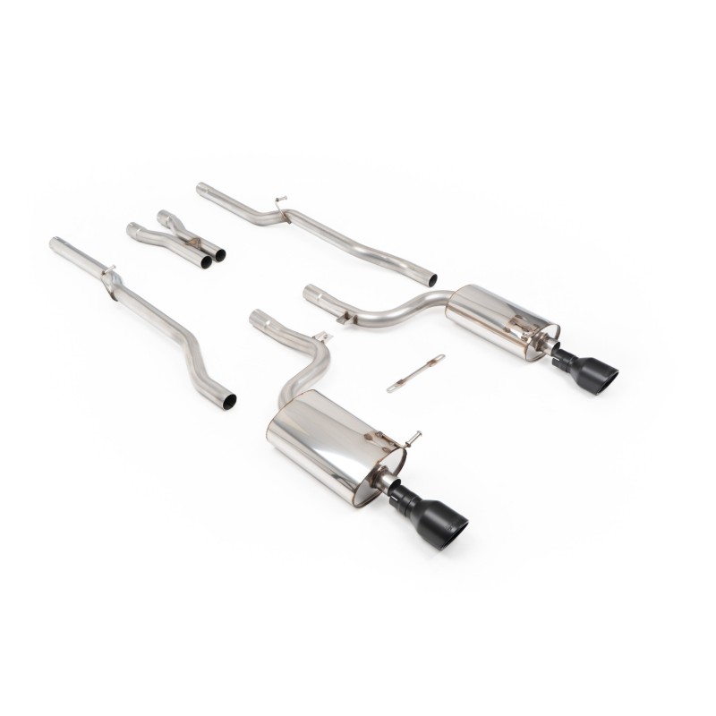 Audi S4 B6 - Non-Resonated (Louder) Cat-Back Exhaust System with Jet-100 Cerakote Black Trims