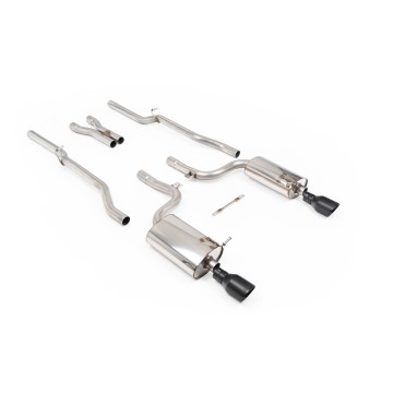 Audi S4 B6 - Non-Resonated (Louder) Cat-Back Exhaust System with GT-100 Cerakote Black Trims