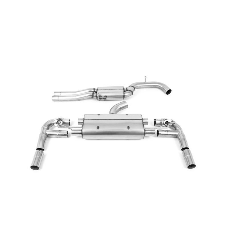 Audi RS3 8V - 80MM Resonated (Quieter) Cat-Back Exhaust System with Cerakote Black Trims