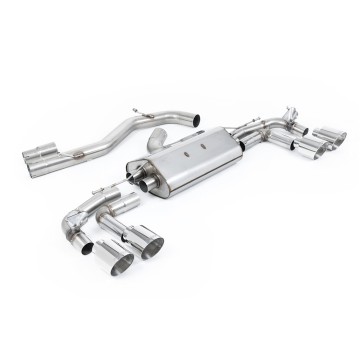 Audi S3 8Y Sportback GPF models - 80mm Non-Resonated (Louder) Cat-Back Exhaust System with Polished Trims