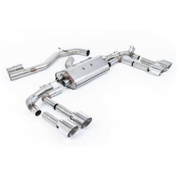 Audi S3 8Y - Part-Resonated Cat-Back Exhaust System with GT-115 Polished Tips