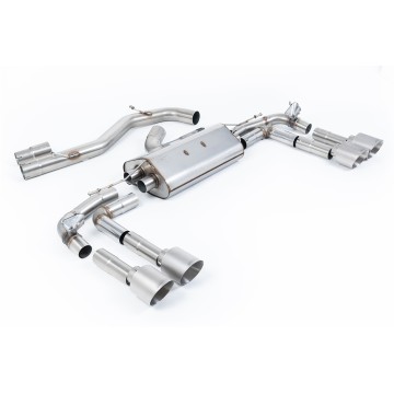 Audi S3 8Y - Part-Resonated Cat-Back Exhaust System with GT-115 Brushed Titanium Tips
