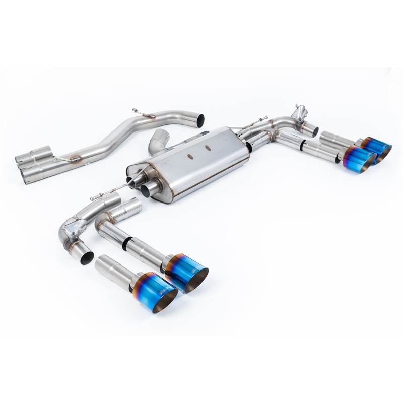 Audi S3 8Y - Part-Resonated Cat-Back Exhaust System with Burnt Titanium Trims