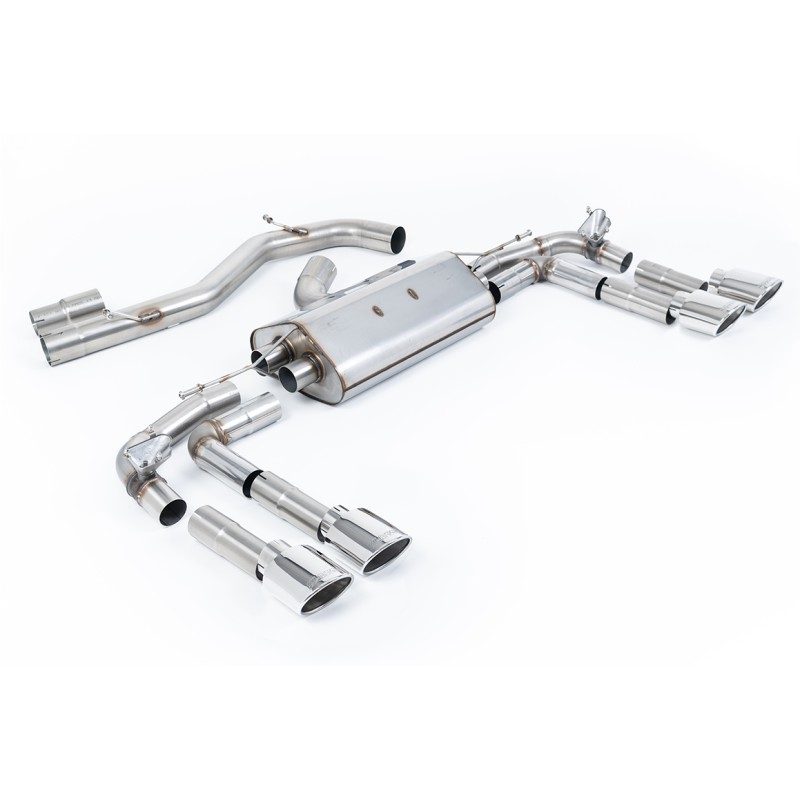 Audi S3 8Y - Part-Resonated Cat-Back Exhaust System with Polished Oval Tips
