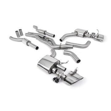 Audi RS6/RS7 C8 - Resonated (Quieter) Cat Back Back System with Polished Oval Trims
