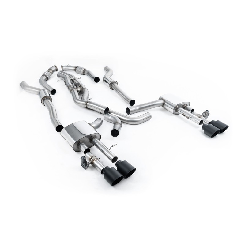 Audi S8 D5 V8 - Resonated (Quieter) OPF-Back Exhaust System with GT-115 Cerakote Black Trims