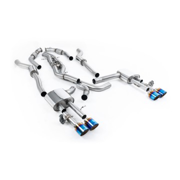 Audi S8 D5 V8 - Resonated (Quieter) OPF-Back Exhaust System with GT-115 Burnt Titanium Trims