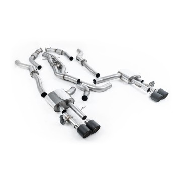 Audi S8 D5 V8 - Resonated (Quieter) OPF-Back Exhaust System with JET-115 Carbon Trims