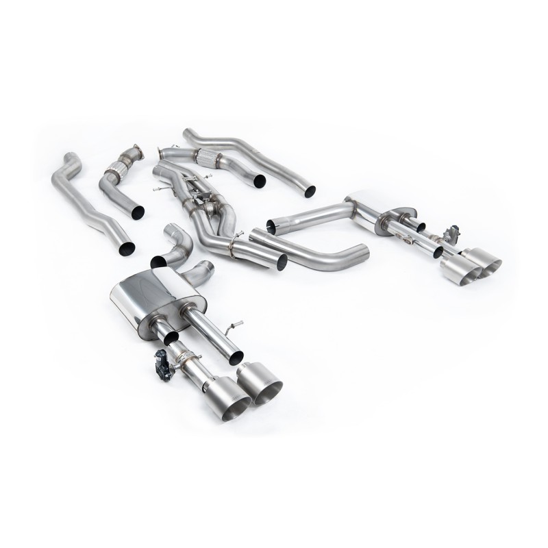 Audi S8 D5 V8 - Non-Resonated (Louder) OPF-Back Exhaust System with GT-115 Titanium Trims