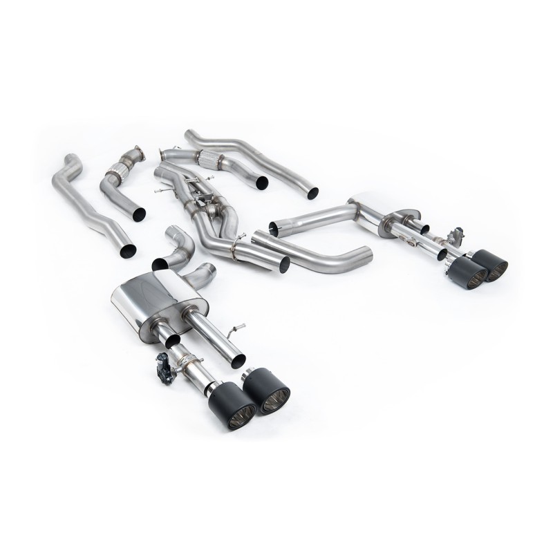 Audi S8 D5 V8 - Non-Resonated (Louder) OPF-Back Exhaust System with JET-115 Carbon Trims