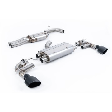 Audi TTRS MK3 Quattro - 80mm Resonated (Quieter) Cat-Back Exhaust System with Cerakote Black Trims