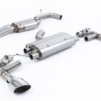 Audi TTRS MK3 Quattro - 80mm Resonated (Quieter) Cat-Back Exhaust System with Polished Trims