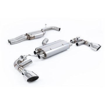 Audi TTRS MK3 Quattro - 80mm Resonated (Quieter) Cat-Back Exhaust System with Polished Trims