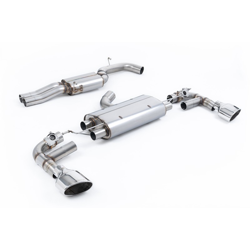 Audi TTRS MK3 Quattro - 80mm Resonated (Quieter) Cat-Back Exhaust System with Polished Trims