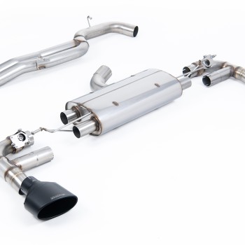 Audi TTRS MK3 Quattro - 80mm Non-Resonated (Loudest) Cat-Back Exhaust System with Cerakote Black Trims