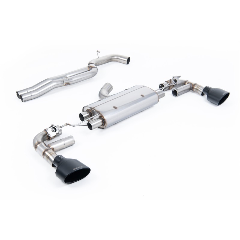 Audi TTRS MK3 Quattro - 80mm Non-Resonated (Loudest) Cat-Back Exhaust System with Cerakote Black Trims
