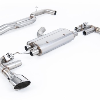 Audi TTRS MK3 Quattro - 80mm Non-Resonated Cat-Back Exhaust System with Polished Trims