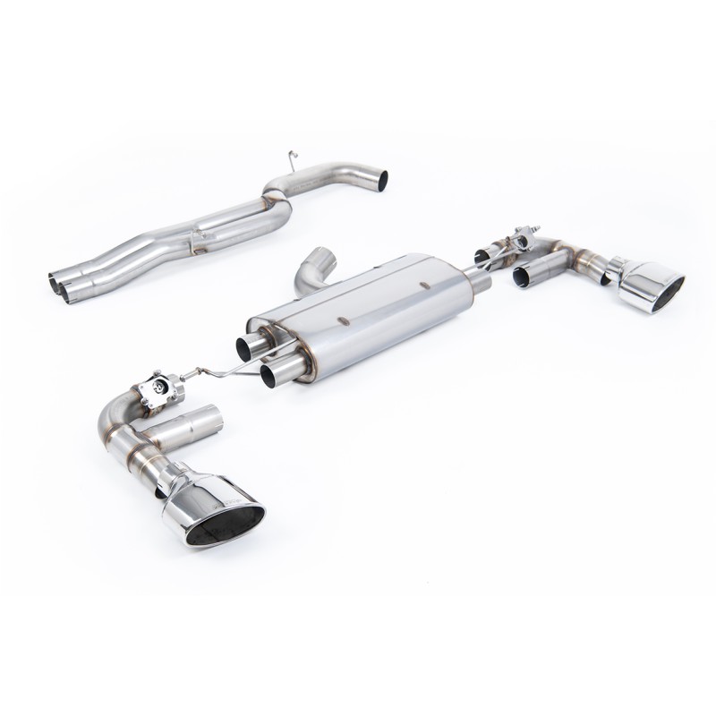 Audi TTRS MK3 Quattro - 80mm Non-Resonated Cat-Back Exhaust System with Polished Trims