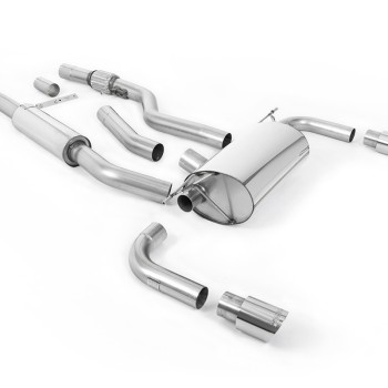 BMW 4 Series F32 428i Manual - Resonated (Quieter) Cat-Back Exhaust System with Polished Trims (For 435i M Sport Valance)