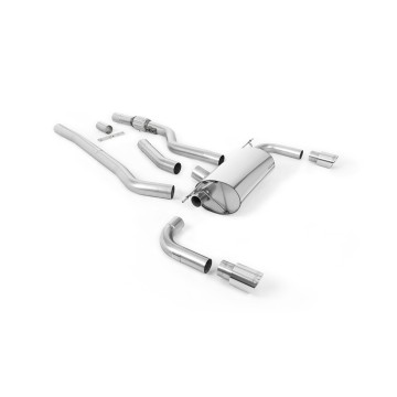 BMW 4 Series F32 428i Manual - Non-Resonated (Louder) Cat-Back Exhaust System with Polished Trims (For 435i M Sport Valance)
