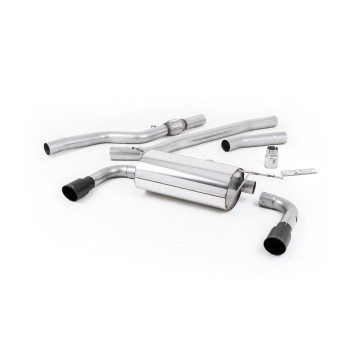 BMW 4 Series F32 428i Manual - Non-Resonated (Louder) Cat-Back Exhaust System with Cerakote Black Trims (For 435i M Sport Valance)